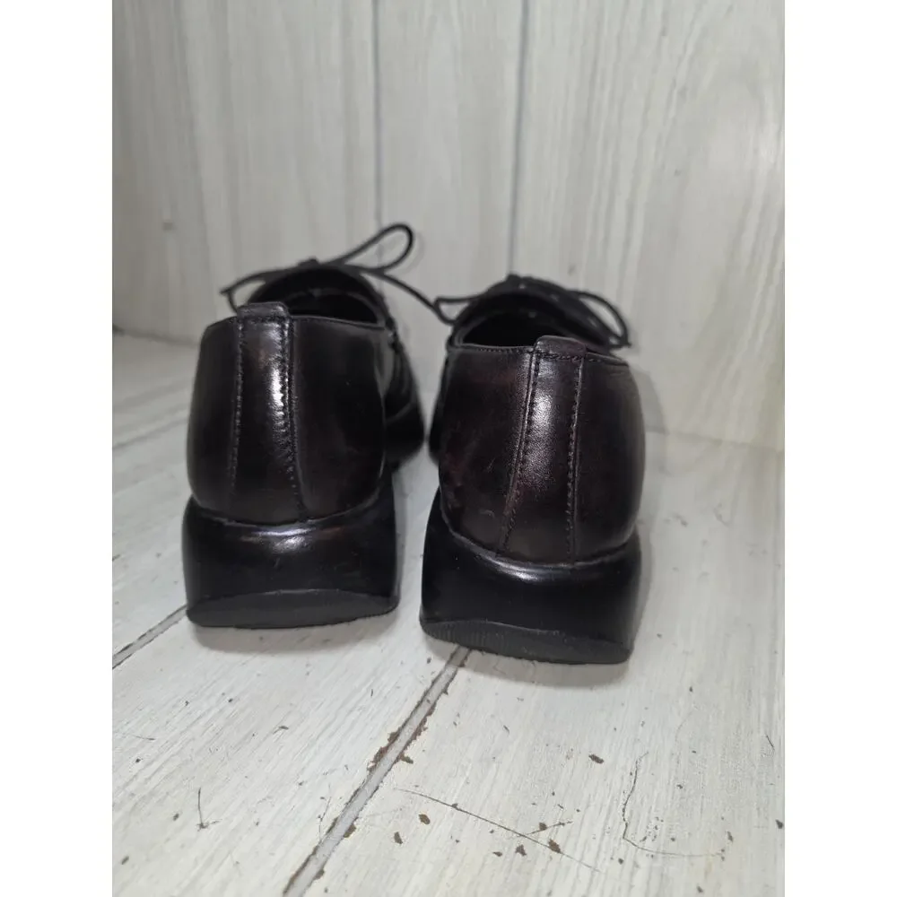 Vtg 90s Dansko Janika Platform Oxford Comfort Shoe Chunky Lug Sole Leather 9 Y2K